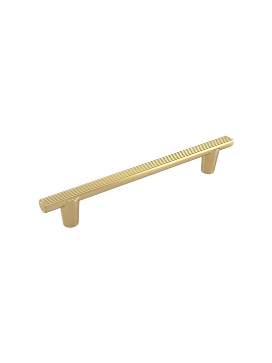 Gtv Ray Möbelgriff aus Zamak Gold Matt 14mm (Lochabstände 128mm) UZ-RAY-128-18