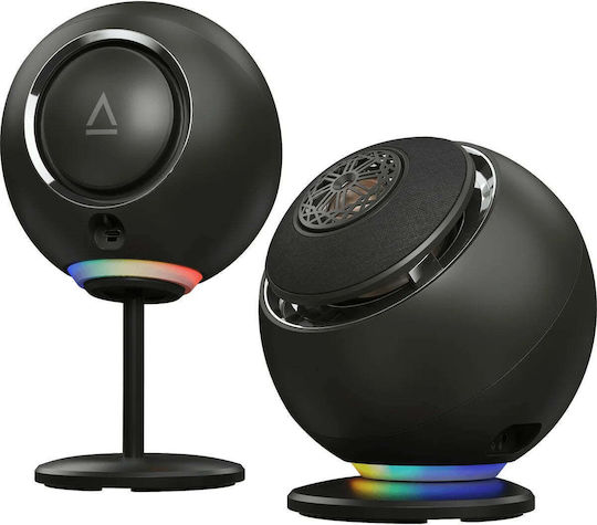 Creative Pebble Nova Kabellose Computerlautsprecher 2.0 mit RGB-Beleuchtung und Bluetooth Schwarze