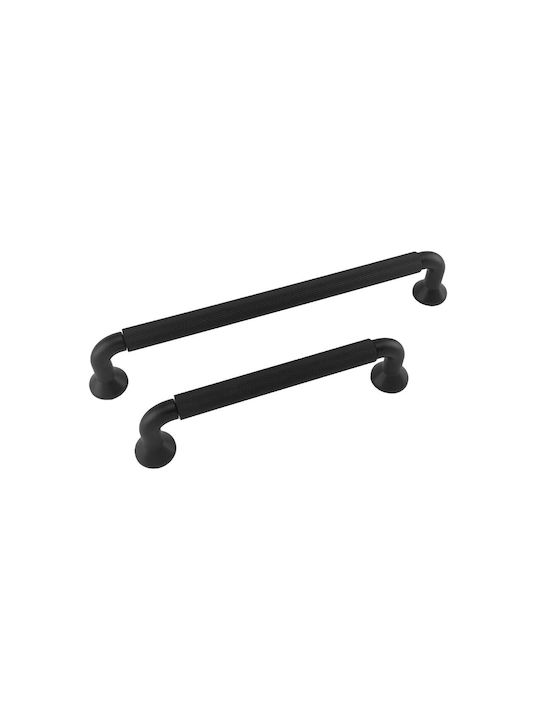 Gtv Möbelgriff aus Metall Schwarz mit Lochabstände 192mm UA-STRUCTURE-192-20M