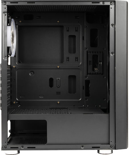 Spacer Rainbow Gaming Midi Tower Carcasă PC cu Deschidere Laterală și Iluminare RGB Negru