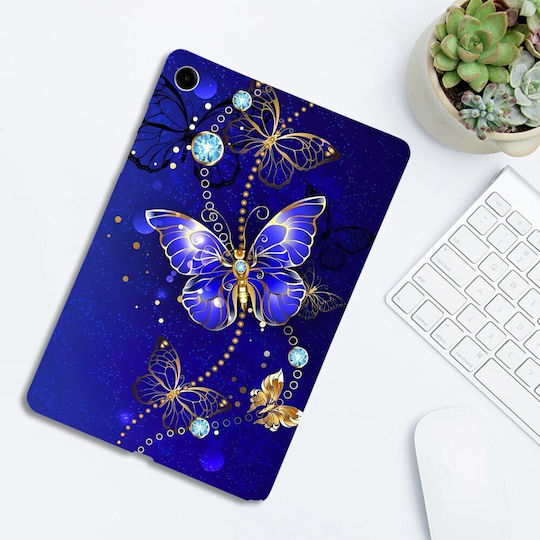 Silikon Hülle Blau Butterfly Samsung Galaxy Tab A9+/Tab A11+