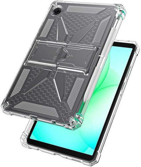Silikon Hülle Stand Halterung Stiftaufnahme Transparent Samsung Galaxy Tab A9+/Tab A11+