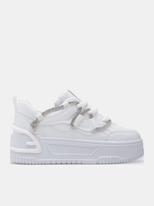 Damen Flatforms Sneakers Weiß