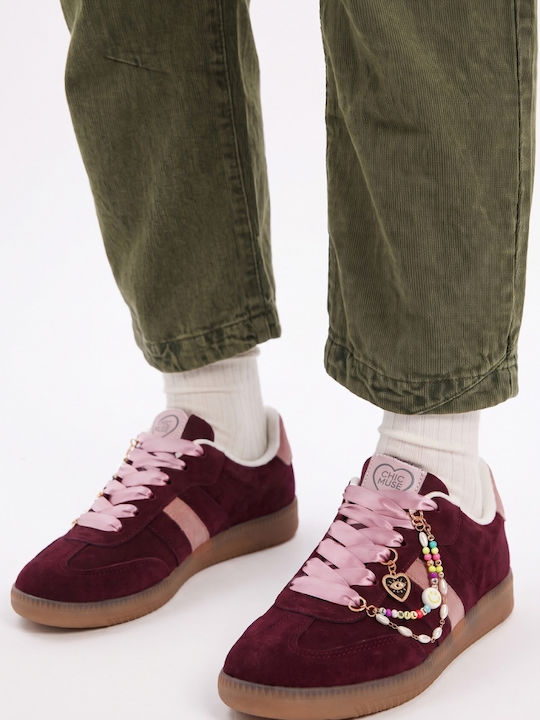 Damen Sneakers Burgundisch