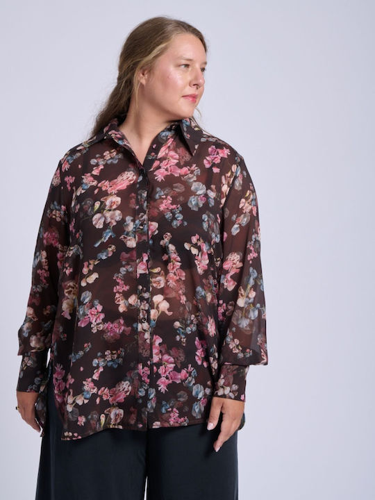 Project Soma Women's Shirt Brown-Blue-Pink