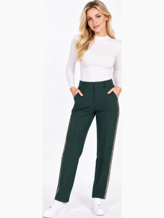 Women's Fabric Trousers in Regular Fit Green WL-11577AP-27JA-PRAS