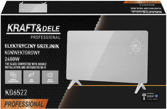 Kraft & Dele Convector De Pardoseală 2400W Cu Termostat Electronic Și WiFi Negru