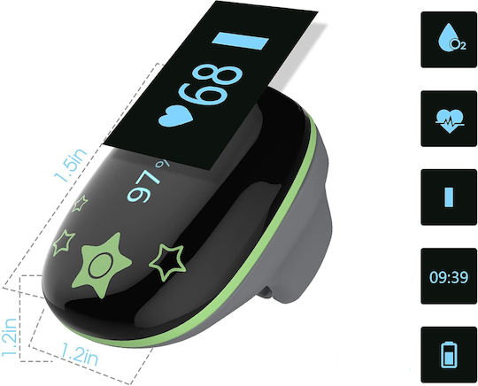 Professionelles Fingerspitzen-Oximeter für Kinder mit Bluetooth