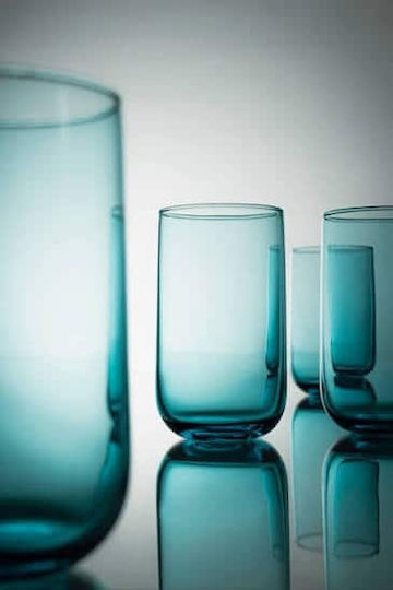 Cristar Capella Σετ Ποτήρια Νερού Γυάλινα Γαλάζιο 408ml 6τμχ