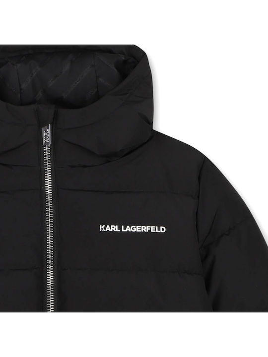 Kids Quilted Short Black Jacket
