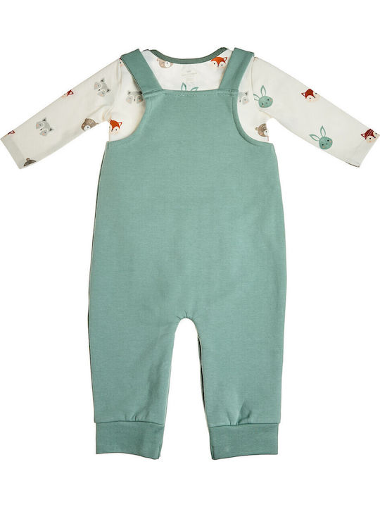 Kids Set With Dungarees Winter 2 Pieces Green 00470975MENTA
