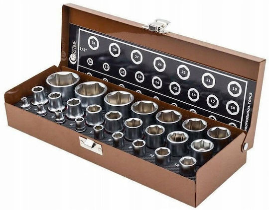 Forsage Ratchet with Sockets 1\4" & 1\2" 25 Pieces
