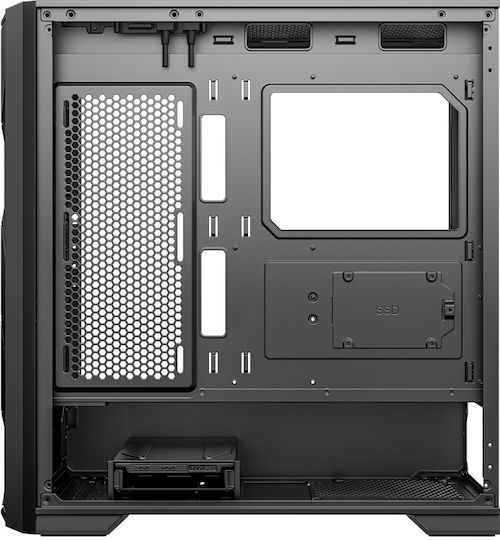 Spacer Infinity Gaming Midi-Turm Computergehäuse mit Seitenfenster Schwarz