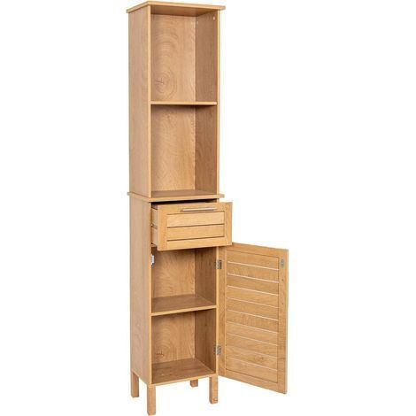 Eurocasa 9735 Badezimmer-Säulenschrank Boden 35x26x173cm Braun