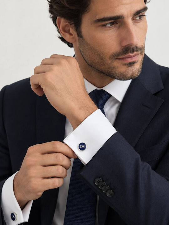 Tommy Hilfiger Butoni Din Otel În Culoare Albastră