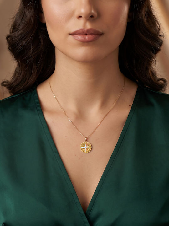 Kiriakos Gofas Kinder Amulett mit Kette Konstantin-Münze aus Gold 9K KN618