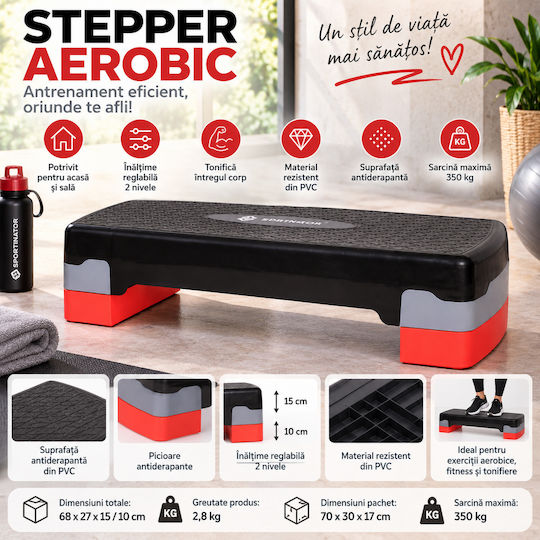 Aerobic Stepper με Ρυθμιζόμενο Ύψος