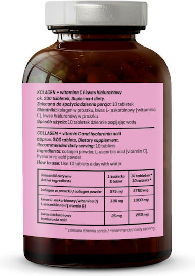 Diet-Food Kollagen Mit Vitamin C Und Hyaluronsäure 300 Tabletten