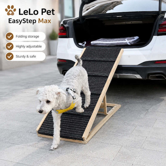 Lelo Pet Waterproof Car Ramp for Dog Black