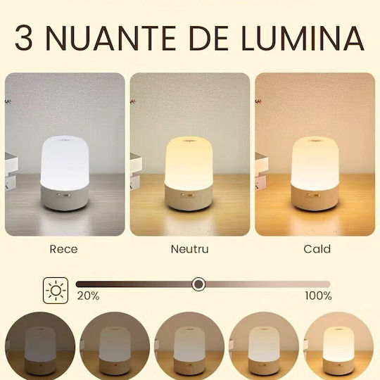 LED Kinder Tischlampe Berührung Weiß 11x8x8cm