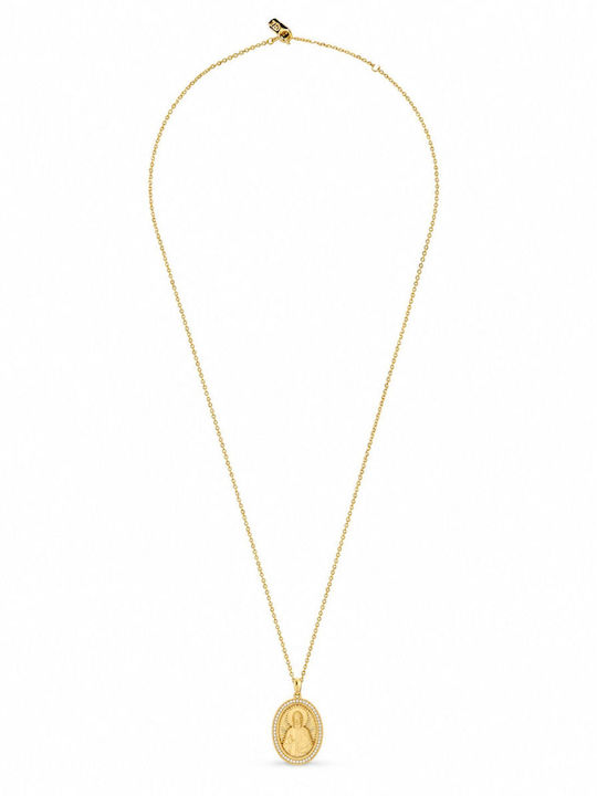 Ulysses Silver Pendant “Saint Paisios” Silver 925 14k Gold Plating Zircon Gold Plated Silver 925 Chain