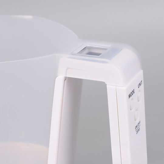 Cântar de Bucătărie Digital cu Cană Gradată până la 5kg Alb