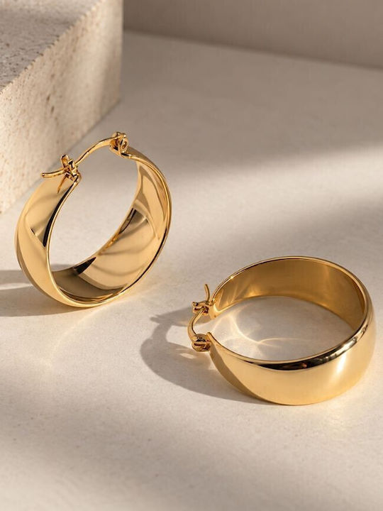 Bold Arch Golden Chunky Hoops Gold Large Hoops Stainless Steel