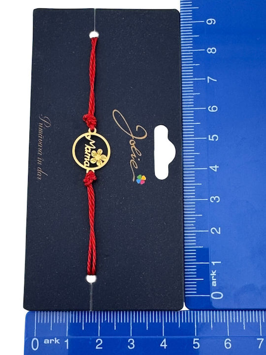 Frühling Martaki Armband Textil Edelstahl Jolie Rotes Band Mutti Design Vergoldet Frühling Martaki Armband Textil Edelstahl Jolie Rotes Band Mutti Design Vergoldet