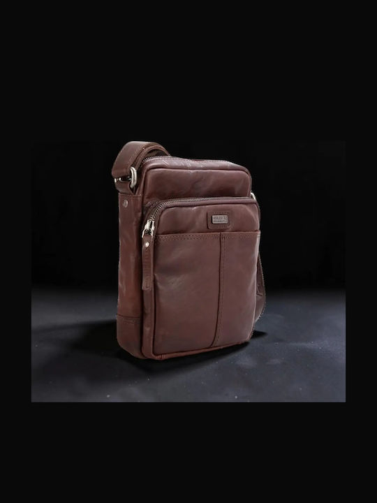 Leather Men's Shoulder / Crossbody Bag Brown