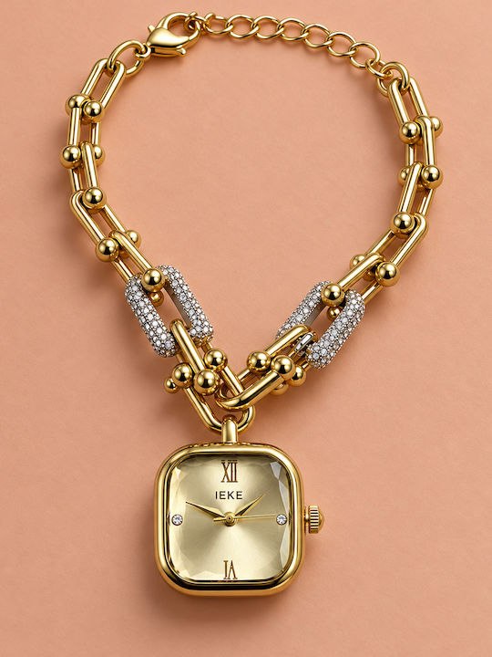Womens Battery Watch With Gold/Silver Metal Bracelet