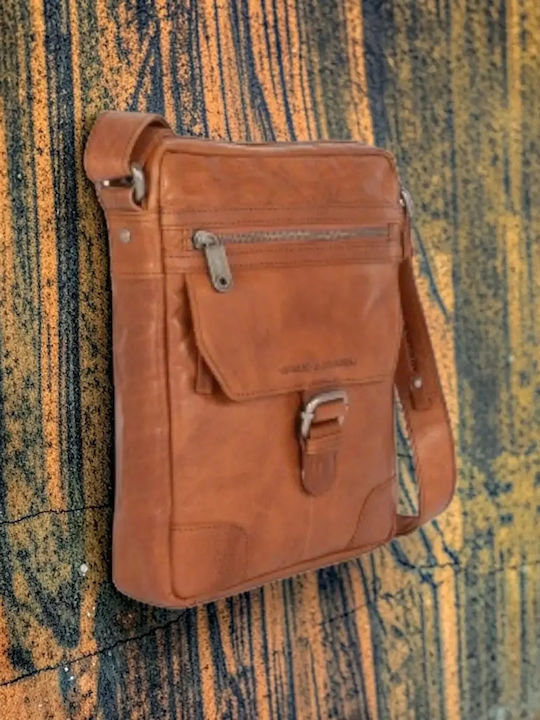 Leather Men's Shoulder / Crossbody Bag Tabac Brown