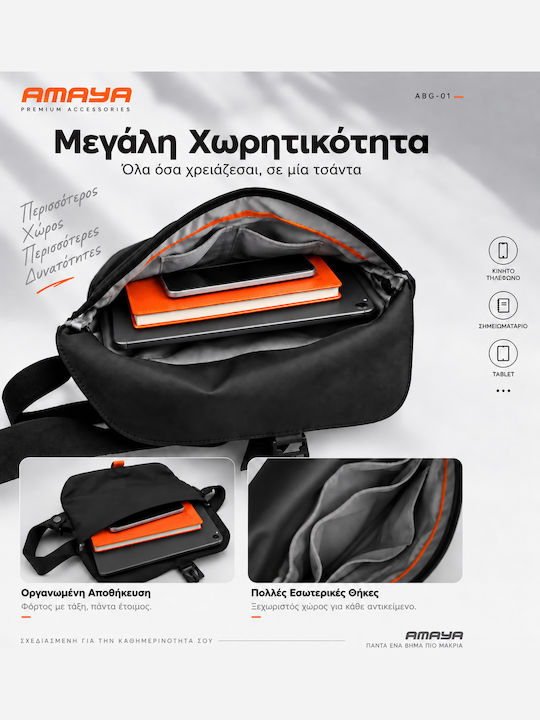 Men's Black Messenger Bag