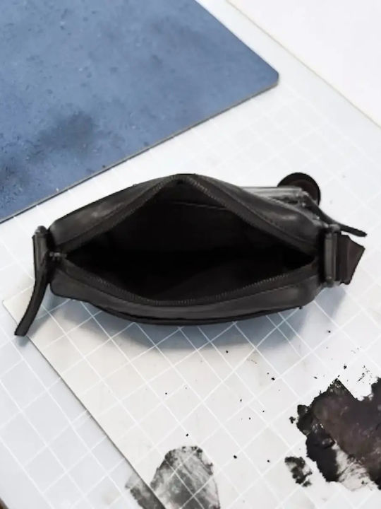 Leather Men's Shoulder / Crossbody Bag Black