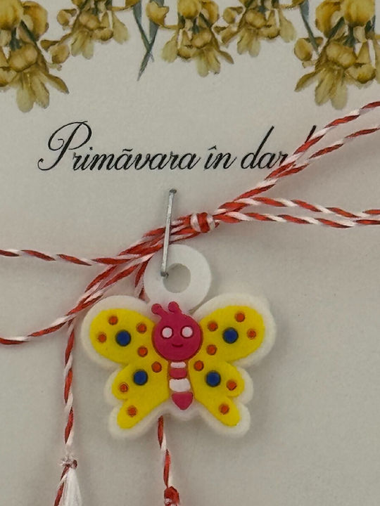 Martisor Pentru Copii Jolie Material Cauciucat Ambalaj Carton Model Fluture Multicolor