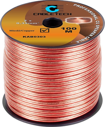 Transparente Lautsprecherkabel Kupfer 2x0 35mm² – Rolle 100m Hochwertig