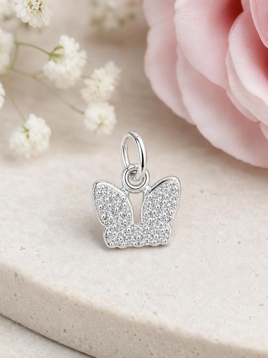 Charm Пеперуда от Сребро със Зиркон