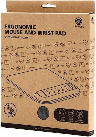 Powerton Mouse Pad cu Suport pentru Încheietura Mâinii Gri WPEPE2-A