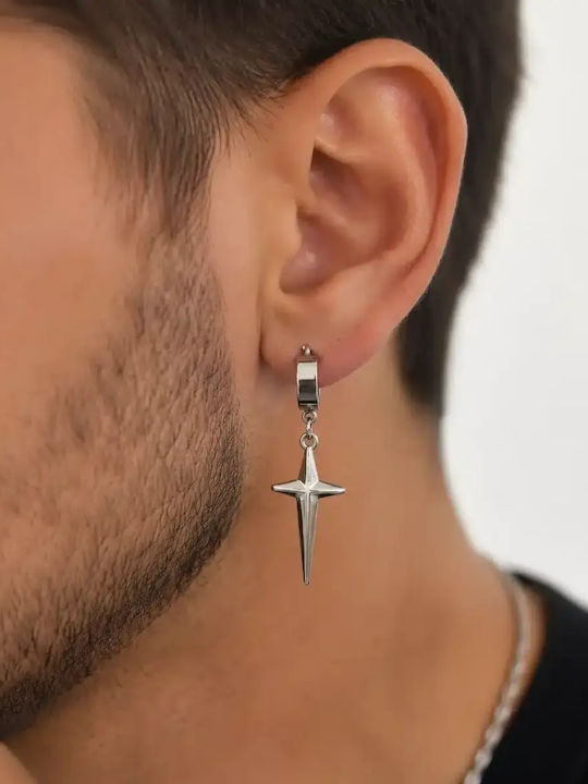 Nire Stahl-Ohrpiercing mit Silberfarbenem Ring