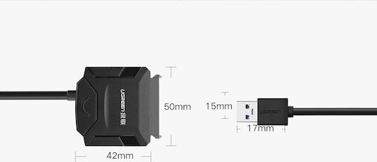 Ugreen CR108 Αντάπτορας SATA to USB 3.0 5Gbps Data Transfer HDD SSD Χωρίς Τροφοδοτικό Μαύρο