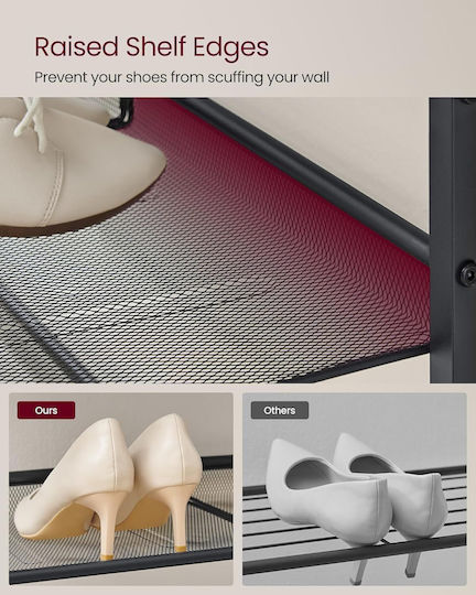 Metal Open Shoe Rack Brown W75 x D30 x H93 cm