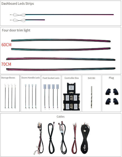 Bizzar Innenraum-Dekorationsbeleuchtung Für Autos Universelles Ambient-Licht-Kit Panel Trim
