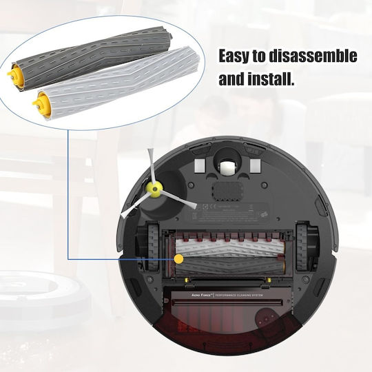 Set 2 Perii Principale Extrăgătoare cu Role din Cauciuc Compatibile cu iRobot Roomba Seriile 800 900 805 850 860 870 880 890 960 980 985 Perii Antirotative Fără Peri Sistem Antiblocare a Părului Rezistente la Uzură