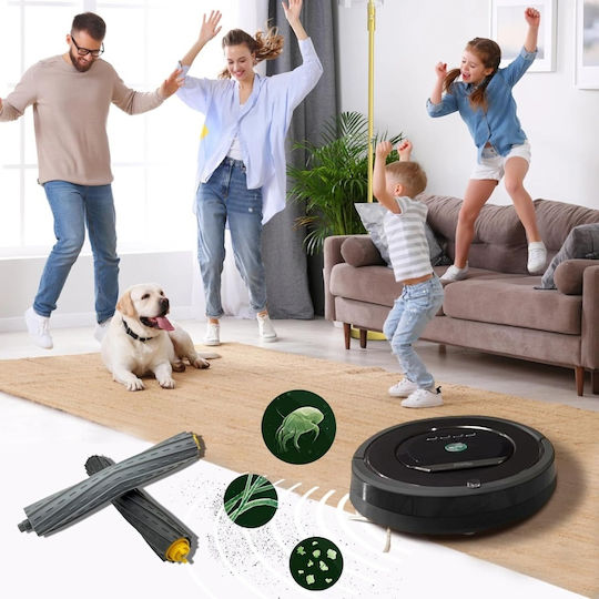 Set 2 Perii Principale Extrăgătoare cu Role din Cauciuc Compatibile cu iRobot Roomba Seriile 800 900 805 850 860 870 880 890 960 980 985 Perii Antirotative Fără Peri Sistem Antiblocare a Părului Rezistente la Uzură
