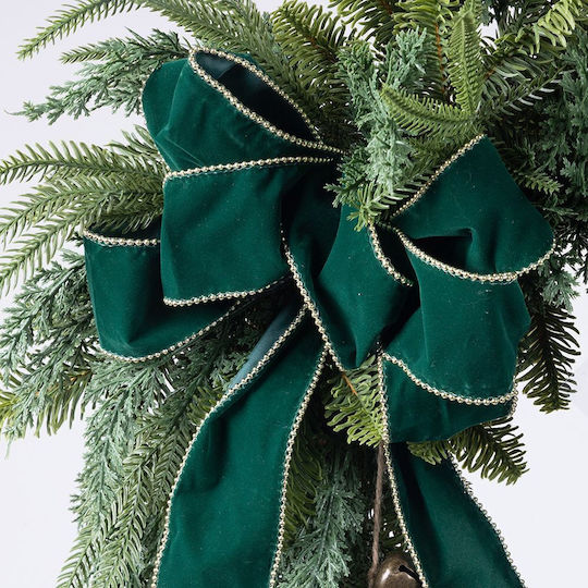 Eurolamp Christmas Decorative Fabric Wreath with Diameter 71cm Green