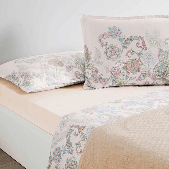 Tac Set Huse Pentru Pilote 100% Bumbac 200x220cm Dublu Cu 2 Fețe De Pernă & 1 Cearșaf Powder