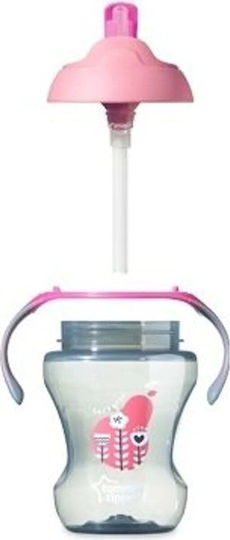 Tommee Tippee Căniță pentru copii cu Mânere și Pai din Plastic Roz 230ml