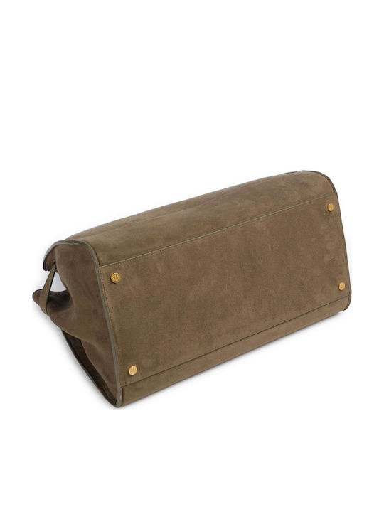 Γυναικεία Tote Τσάντα Suede Χακί