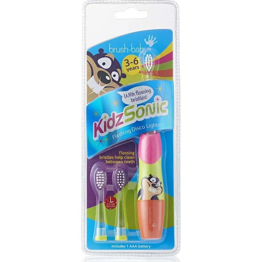 Brush Baby Kidz Sonic Periuță De Dinți Electrică Pentru Copii 3+ Ani Beaver Cu Rezerve