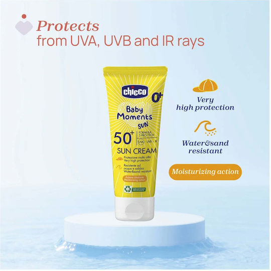 Chicco Baby Moments SPF50SPF50+ Waterproof Kids Sunscreen Emulsion for Face & Body 75ml