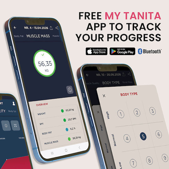 Tanita RD-953 Smart Ζυγαριά 200kg με Λιπομετρητή & Bluetooth Μπεζ